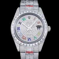 Rolex - RLXDJ097 Full Iced Roman/Arabic Color Dial Diamonds Datejust 